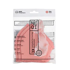NEQI Adult Community Face Coverings S-M Pink Maseczki ochronne 3 szt