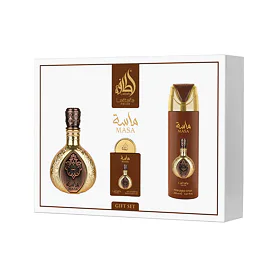 Lattafa Pride Masa zestaw  Woda perfumowana 100 ml + Woda perfumowana 20 ml + Spray do ciała 200 ml