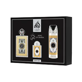 Lattafa Pride King Of Arabia zestaw  Woda perfumowana 100 ml + Woda perfumowana 20 ml + Dezodorant 2
